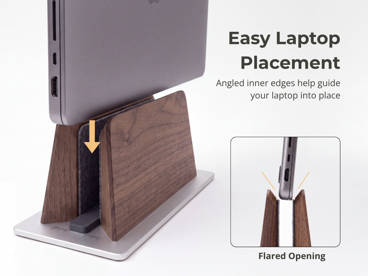 Walnut Vertical Laptop Stand