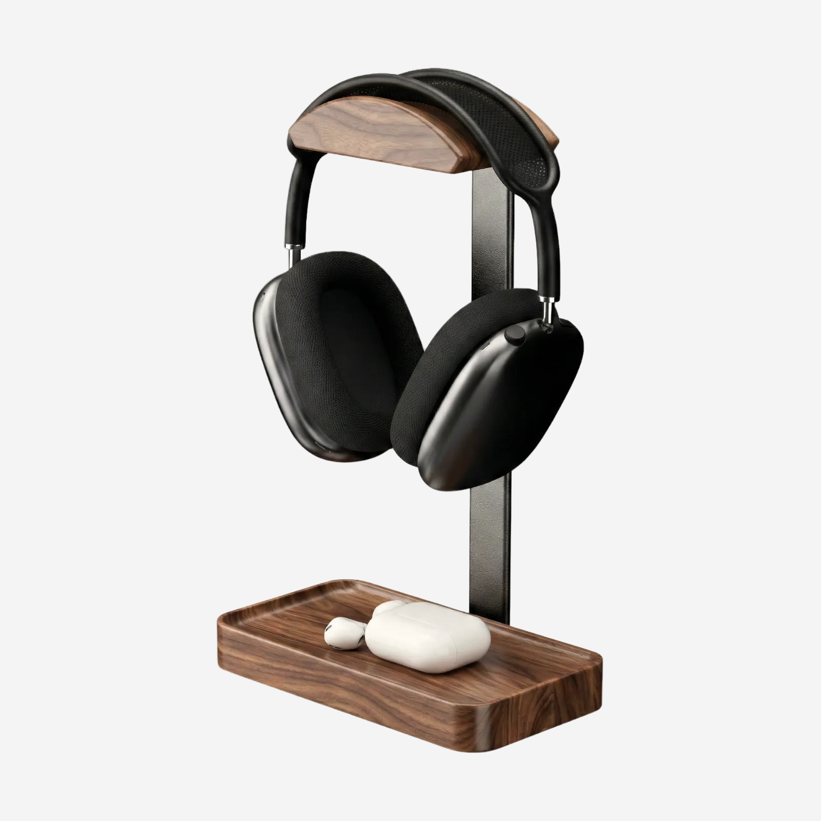Walnut & Aluminum Headphone Stand
