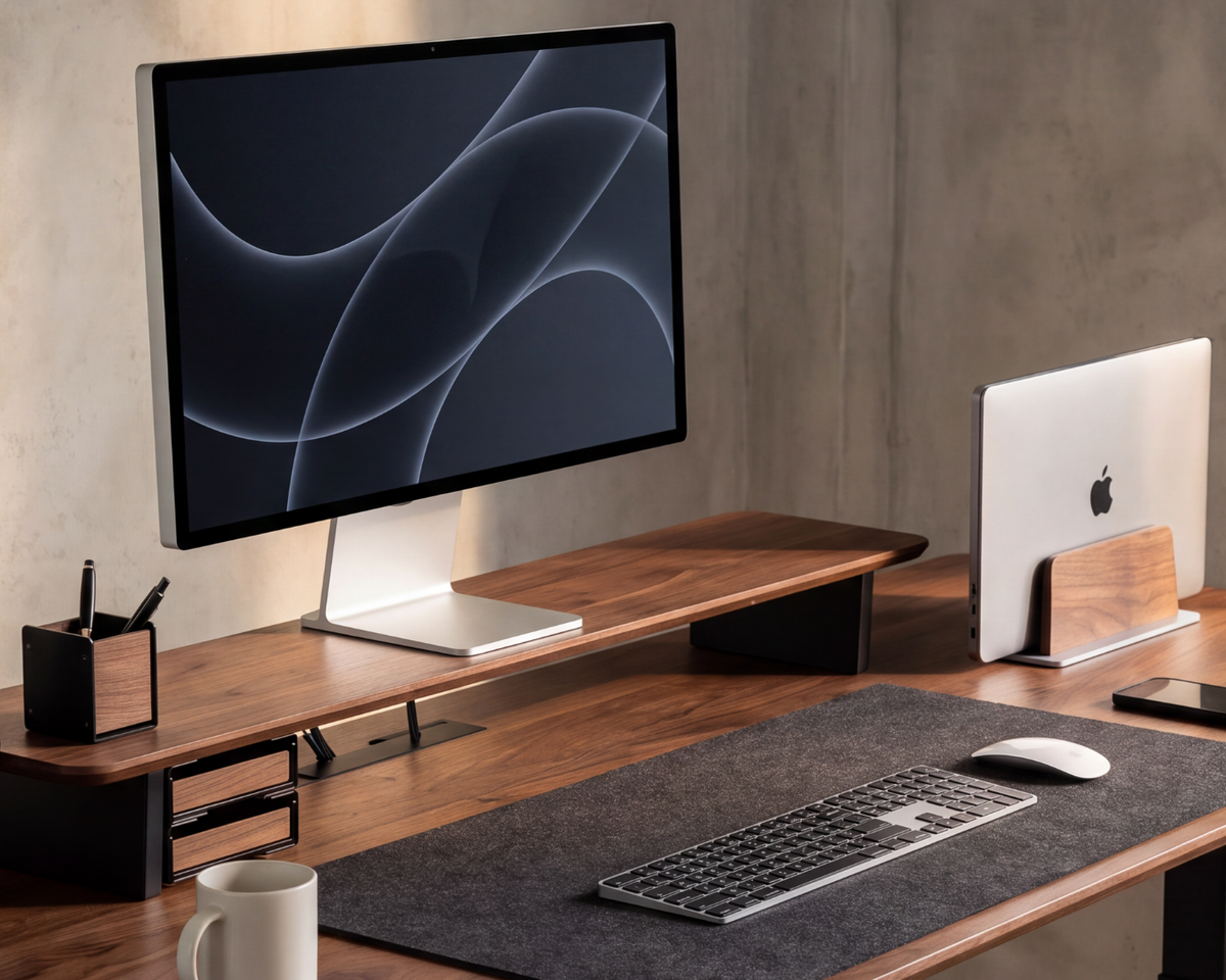 Walnut Vertical Laptop Stand