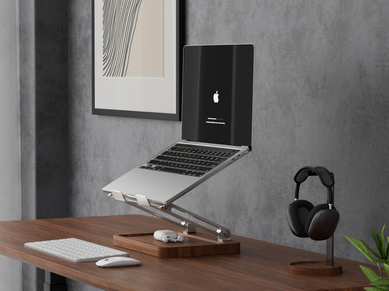 Adjustable laptop stand with height and angle settings