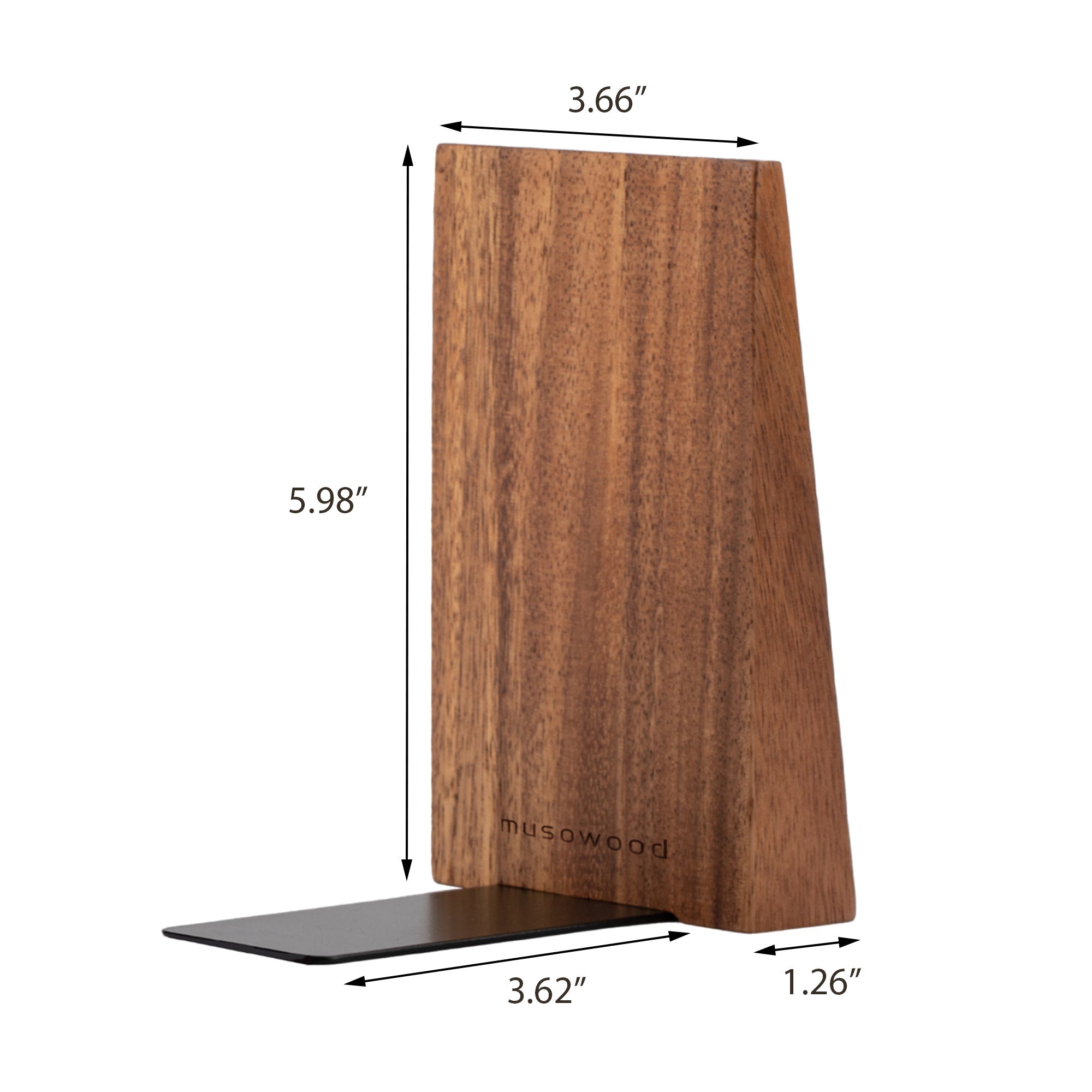 Acacia thickened bookends in a home office #Material_Acacia