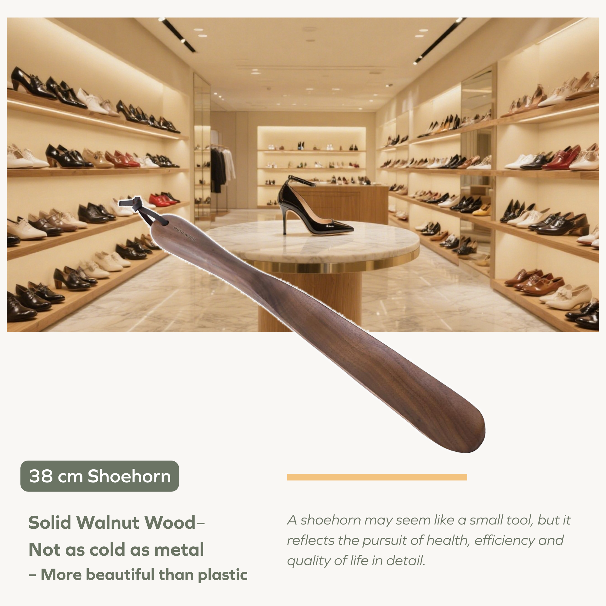 Walnut Wooden Shoehorn