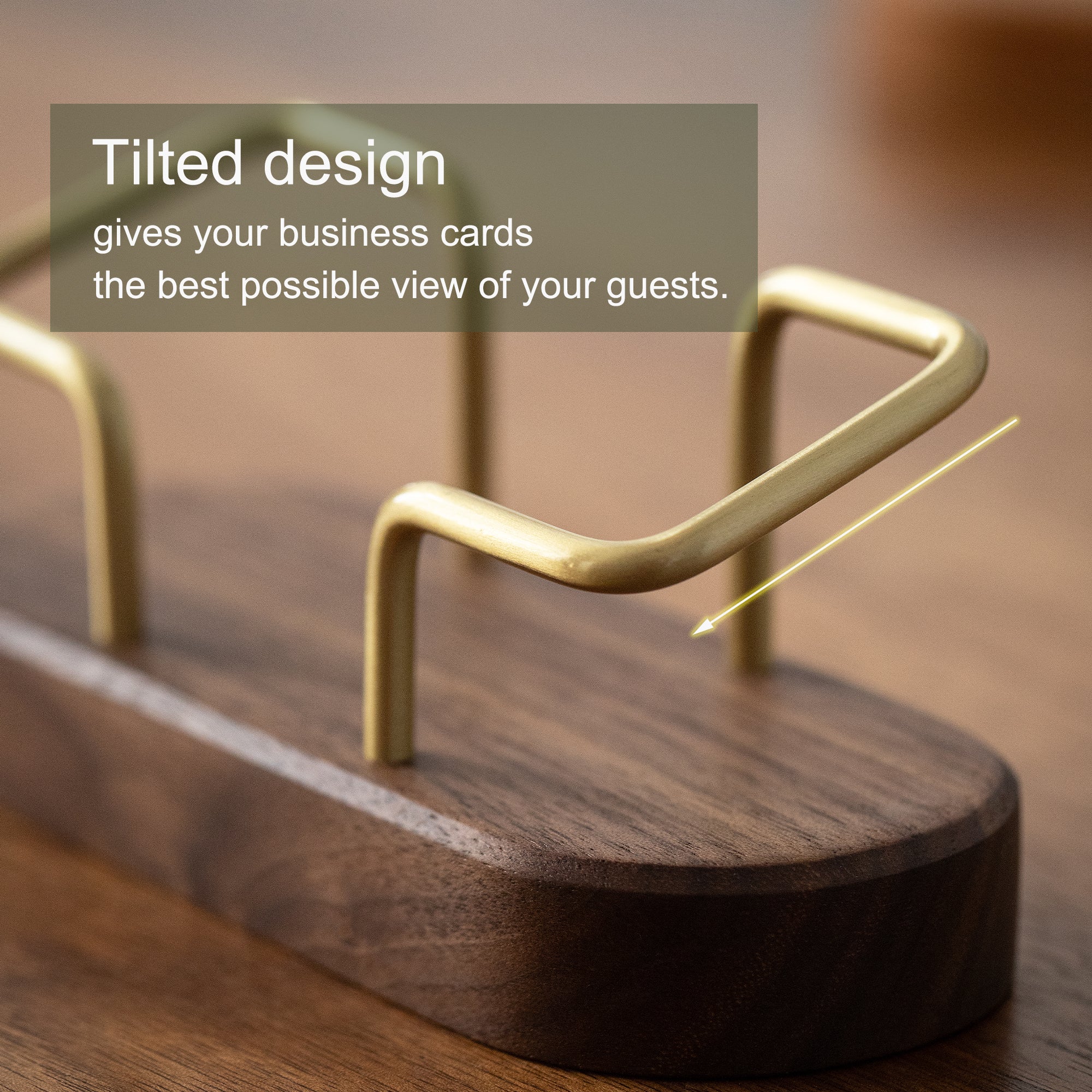 Wooden Brass Business Card Holder