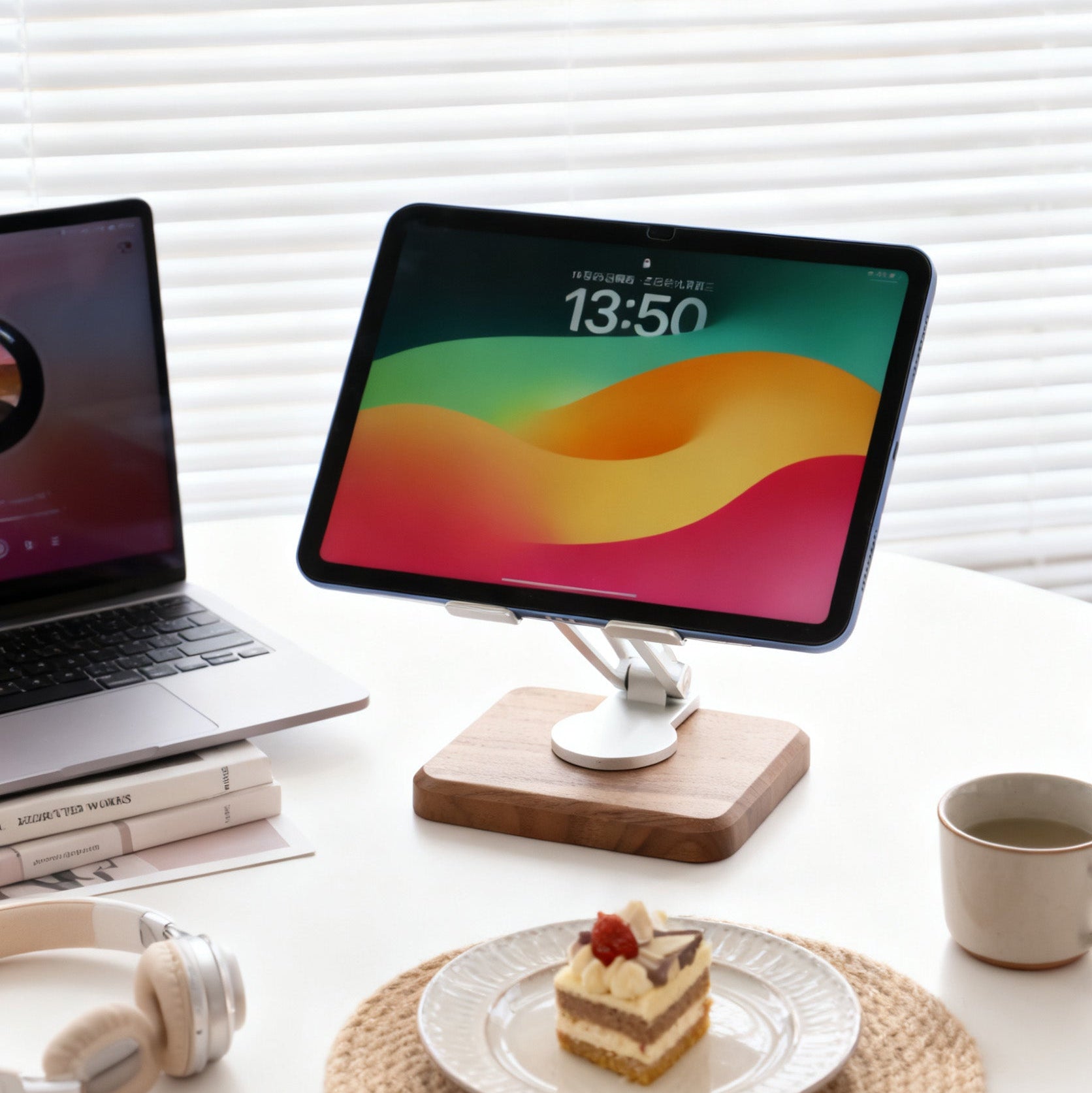 Walnut Tablet Stand for Desk