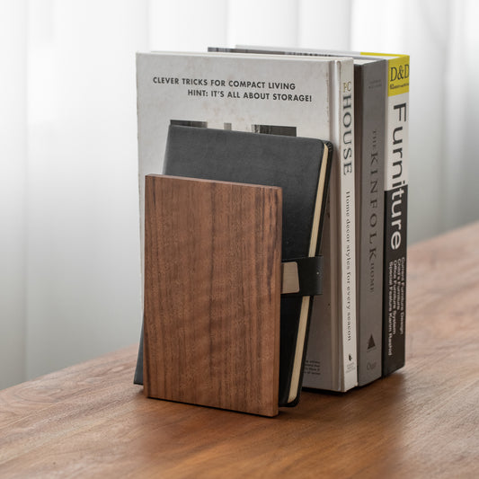 Walnut Rectangle Bookends,7×4.7“