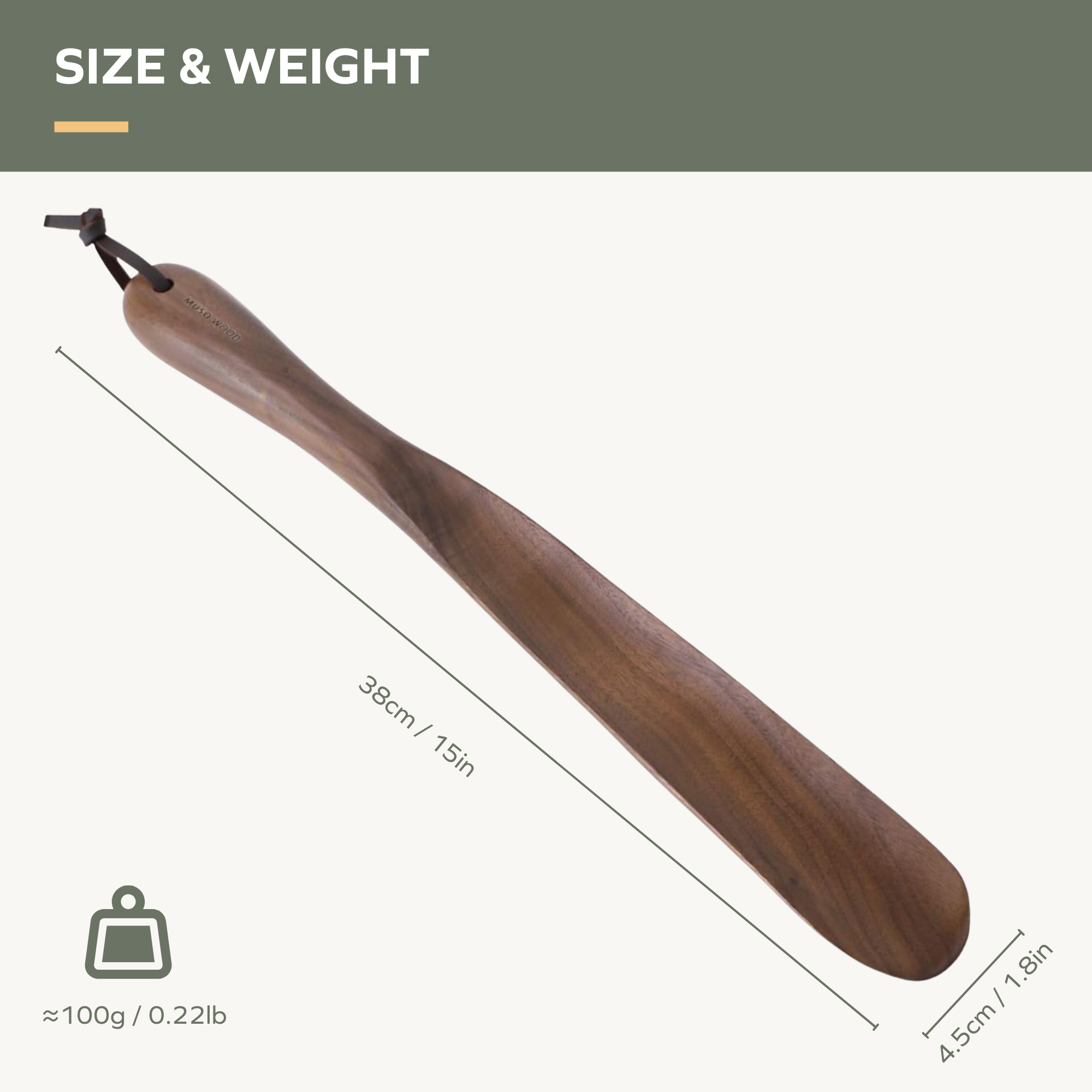Walnut Wooden Shoehorn