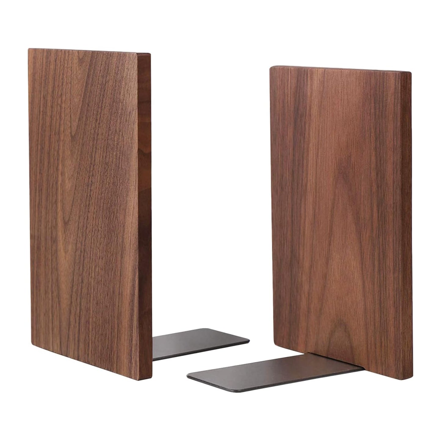 Walnut Rectangle Bookends,7×4.7“