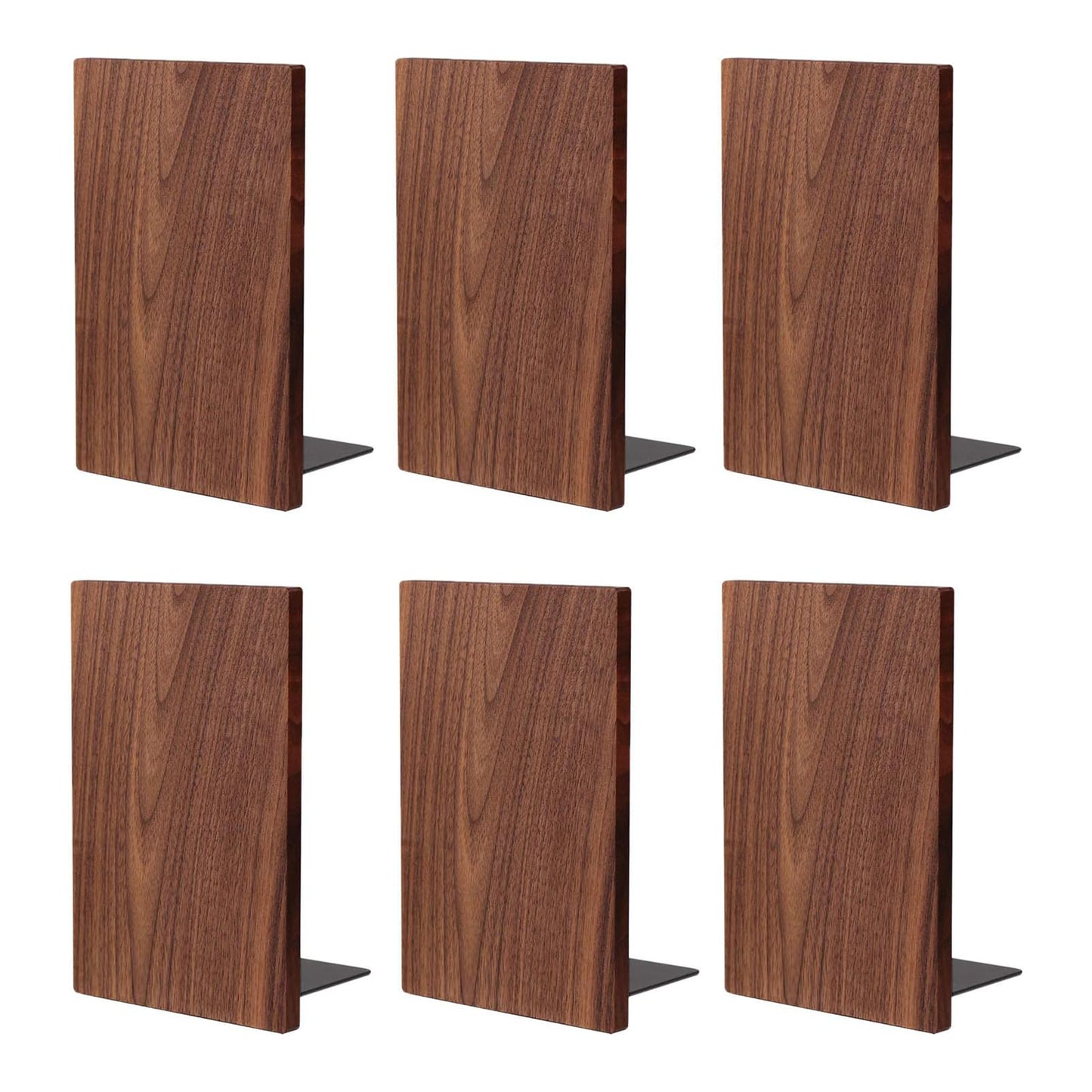 Walnut Rectangle Bookends,7×4.7“