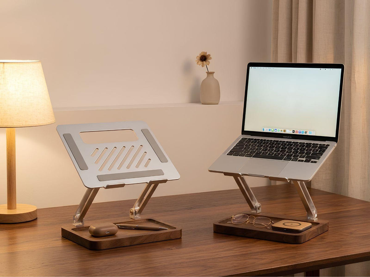 Open-frame adjustable laptop stand for airflow