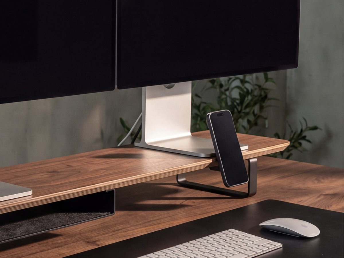 Phone Holder for Monitor Riser