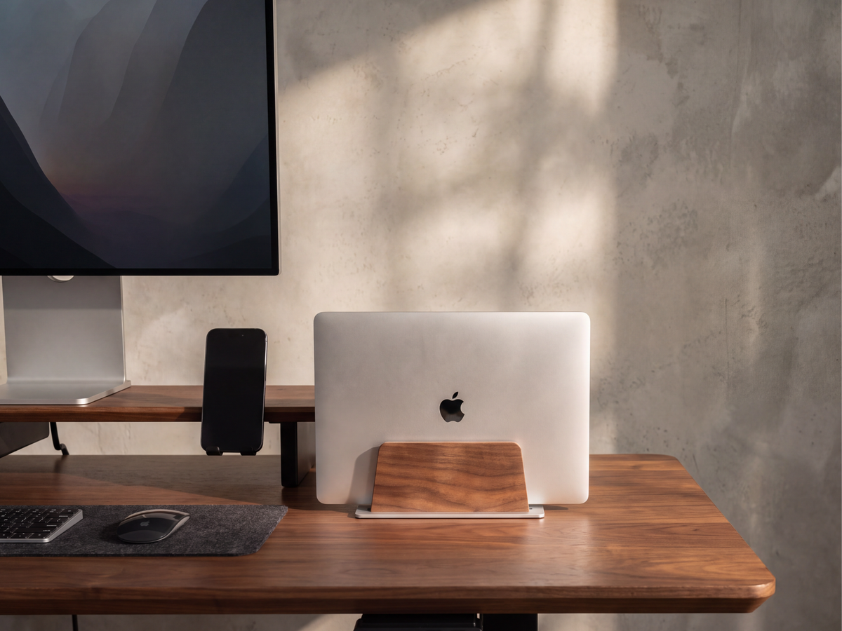 Walnut Vertical Laptop Stand