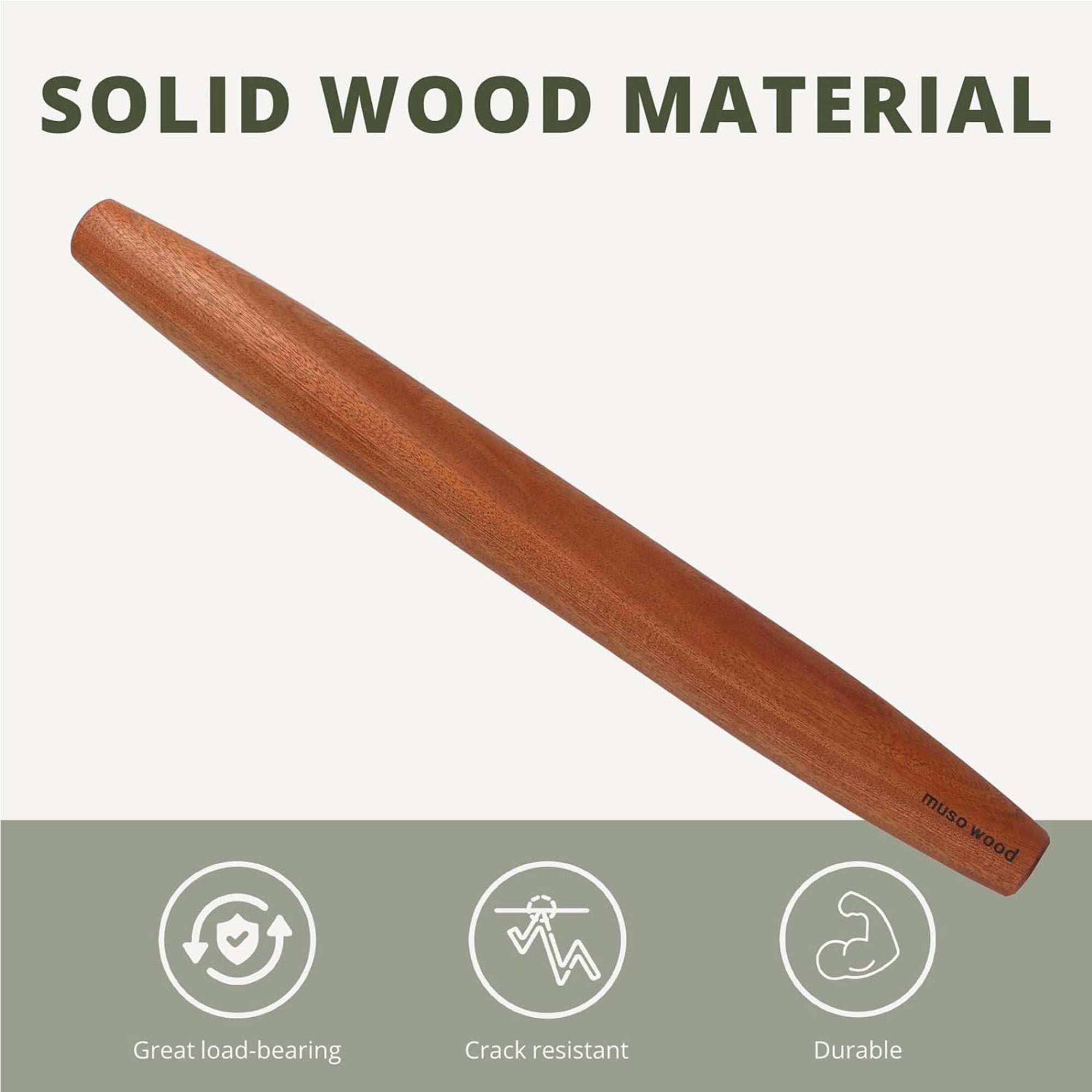 Wooden Rolling Pin 17.5"