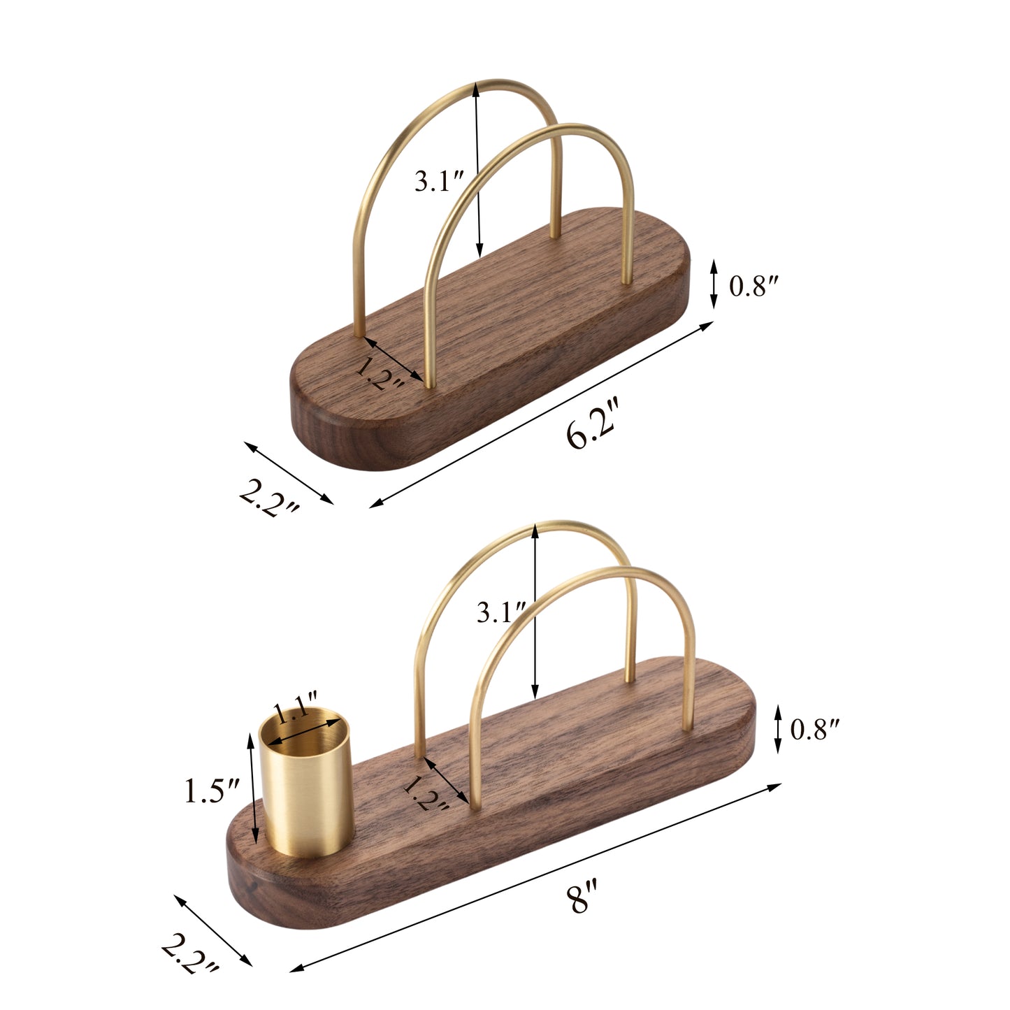 Walnut and Brass Napkin Holder