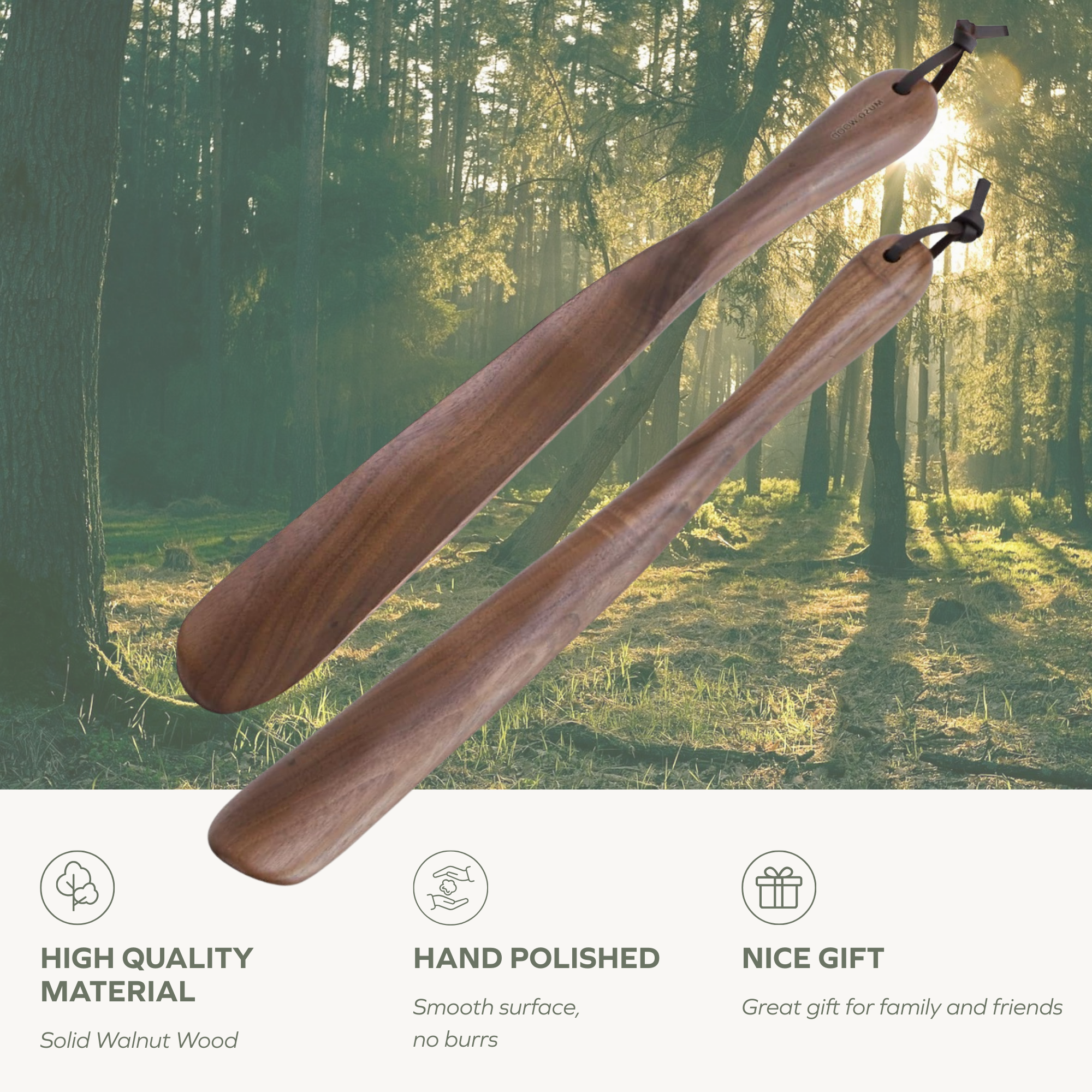 Walnut Wooden Shoehorn