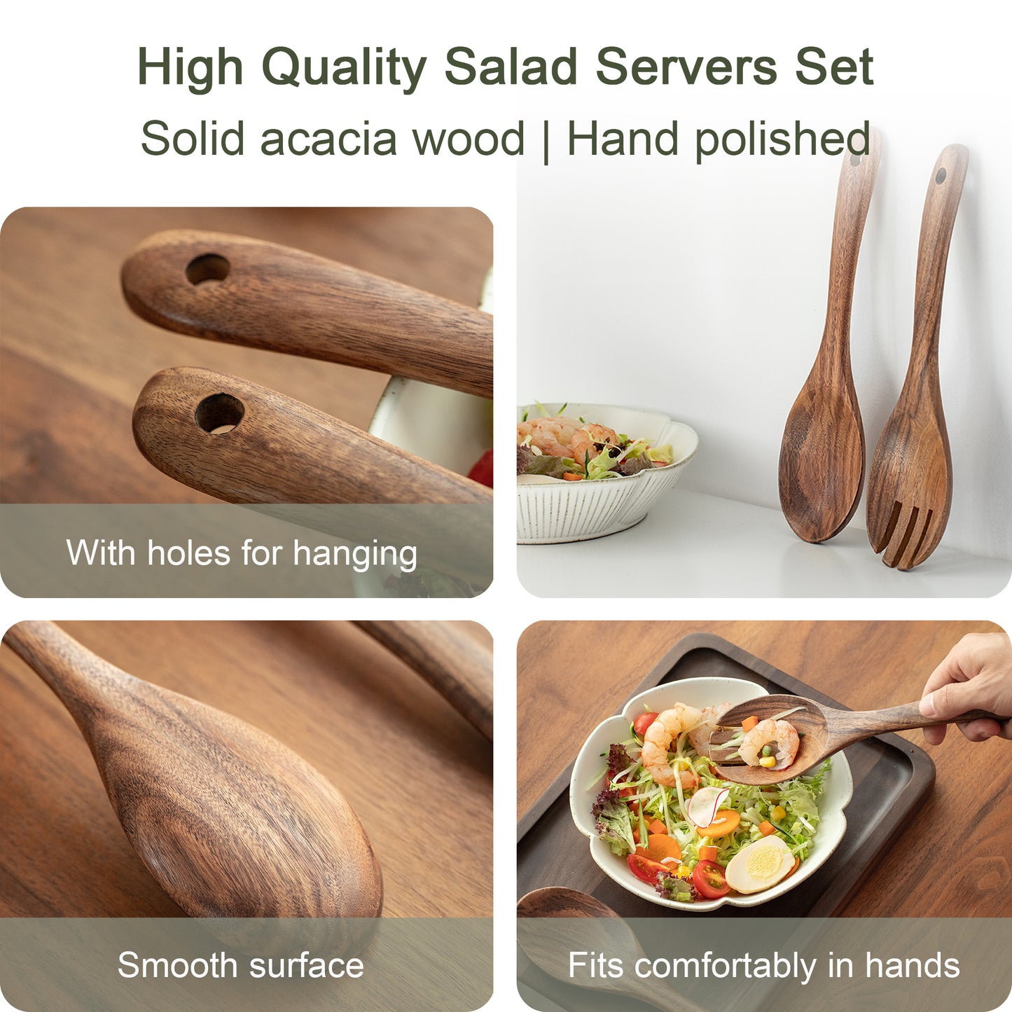 Acacia Salad Servers Set