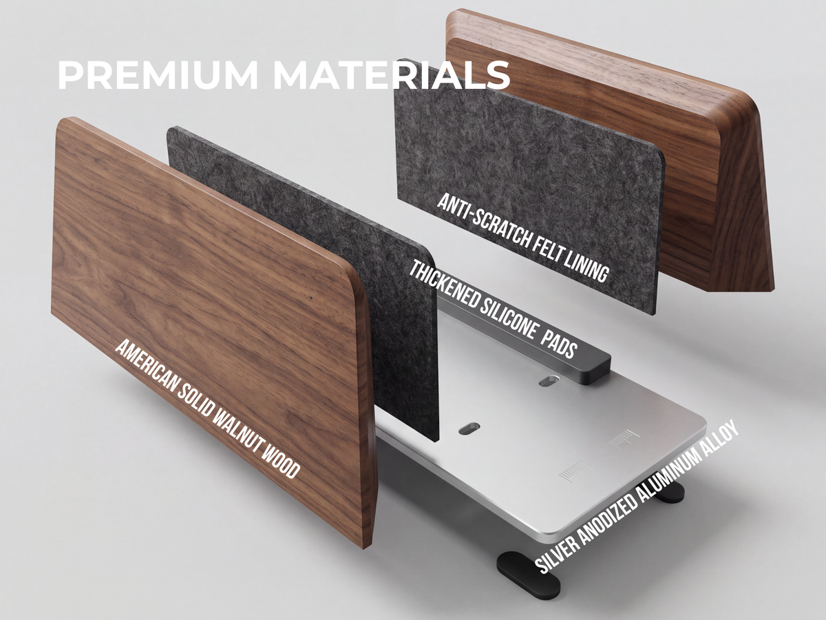 Walnut Vertical Laptop Stand