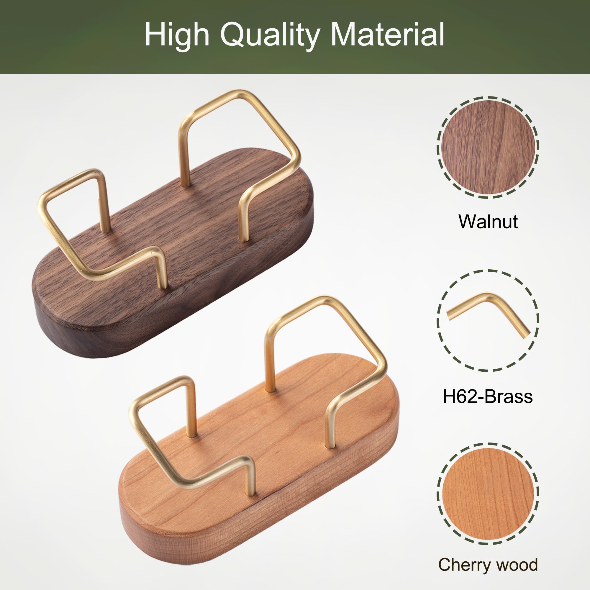 Wooden Brass Business Card Holder