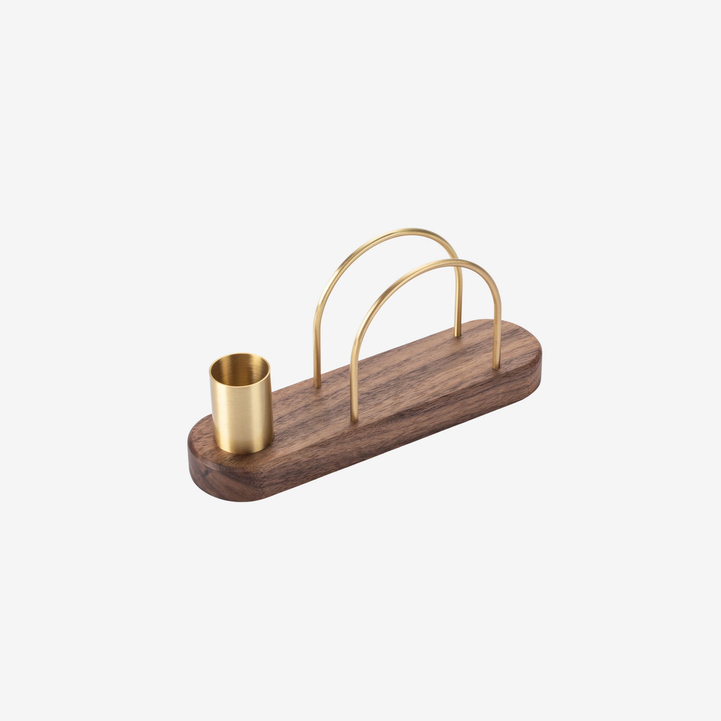 Walnut and Brass Napkin Holder