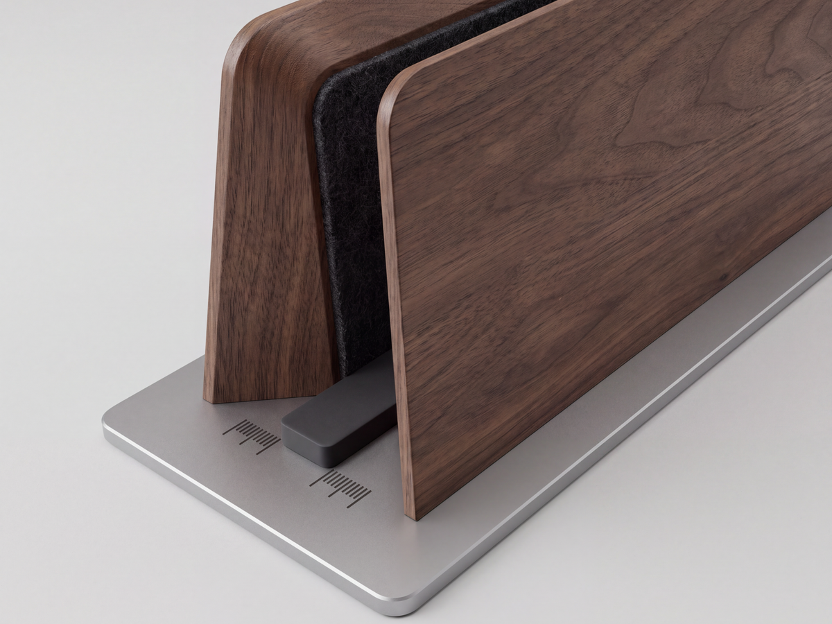 Walnut Vertical Laptop Stand