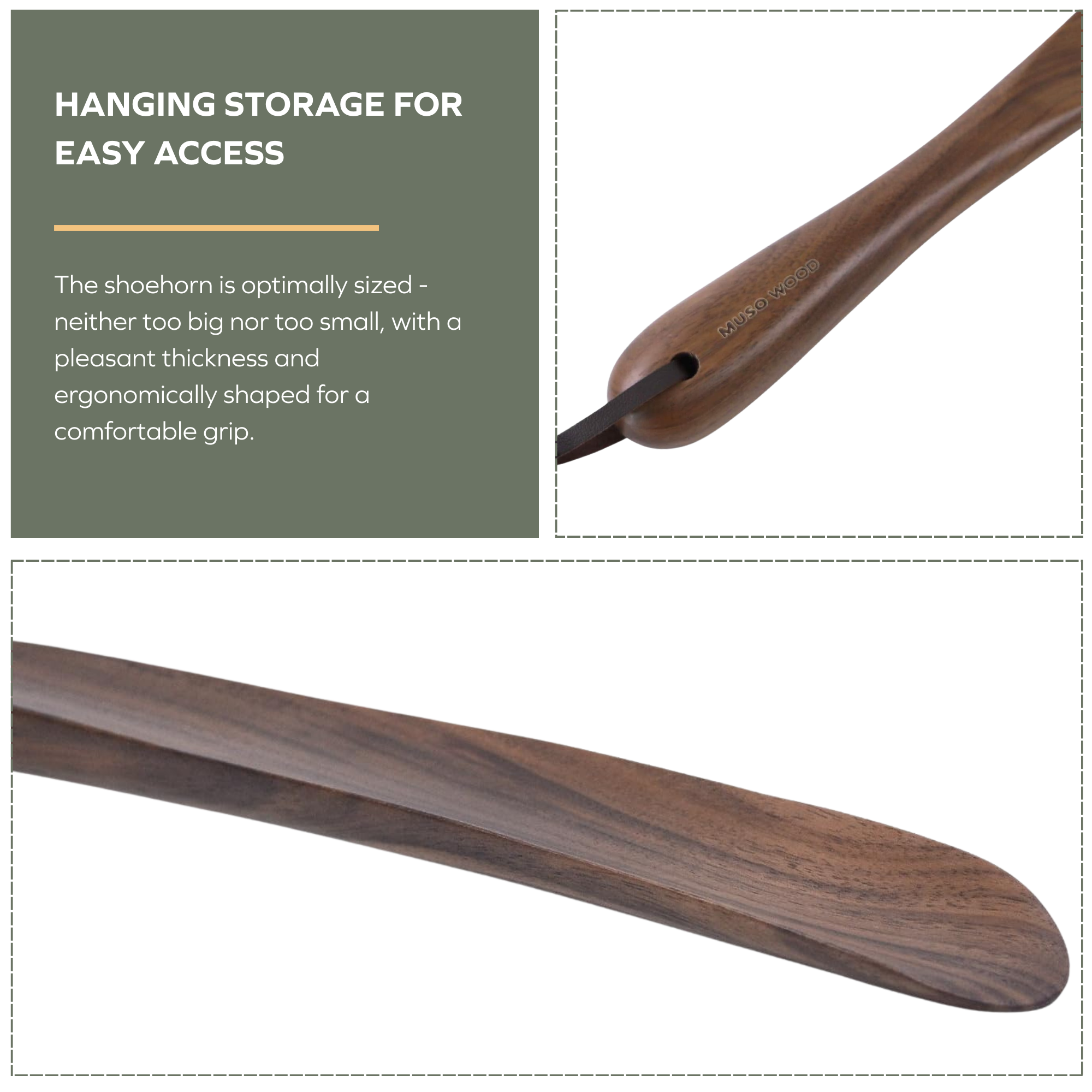 Walnut Wooden Shoehorn