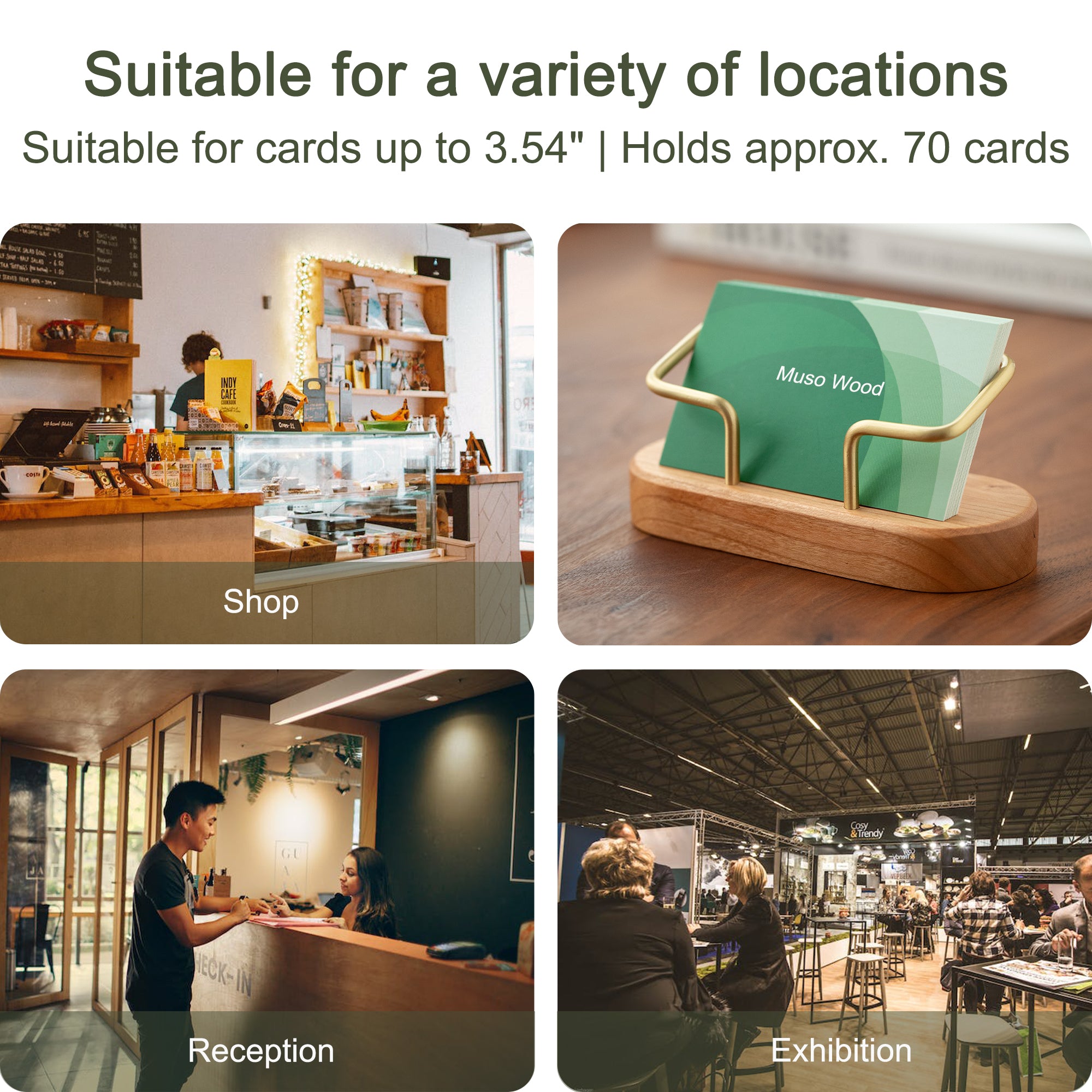 Wooden Brass Business Card Holder