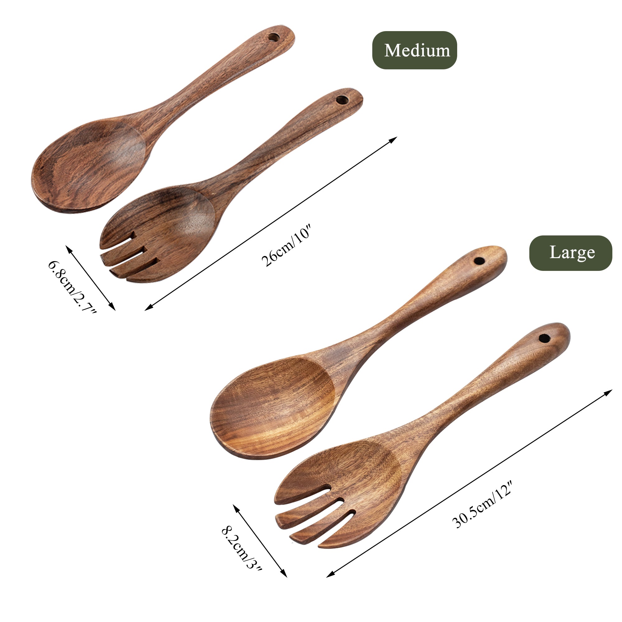 Acacia Salad Servers Set